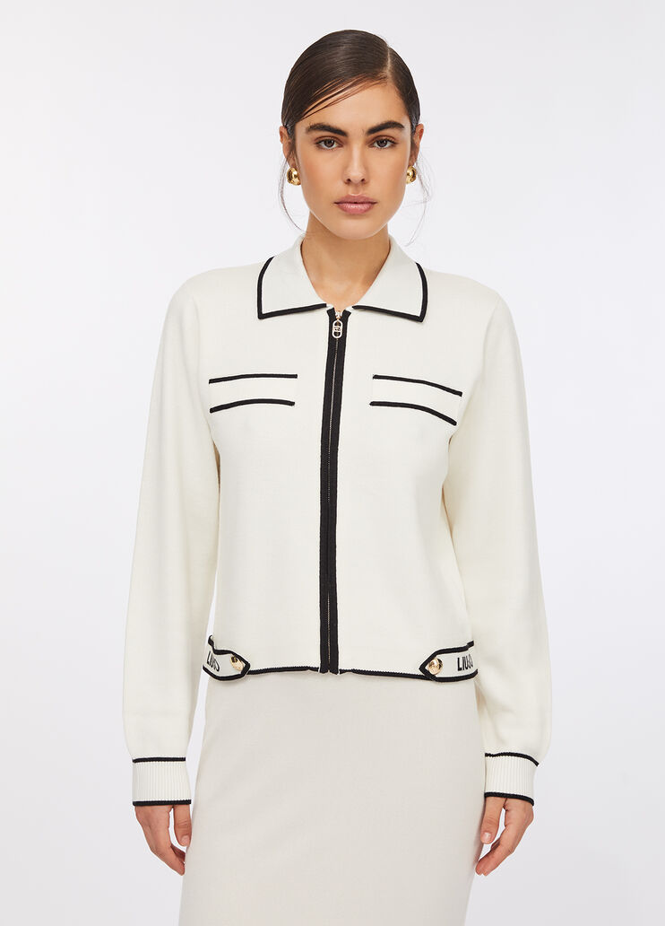 Cardigan mit Reißverschluss Weiß Liu Jo - large image number 0