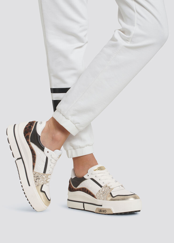 Sneakers with animal-print details white/animalier Liu Jo - large image number 3 Sneakers with animal-print details white/animalier Liu Jo - large image number 3