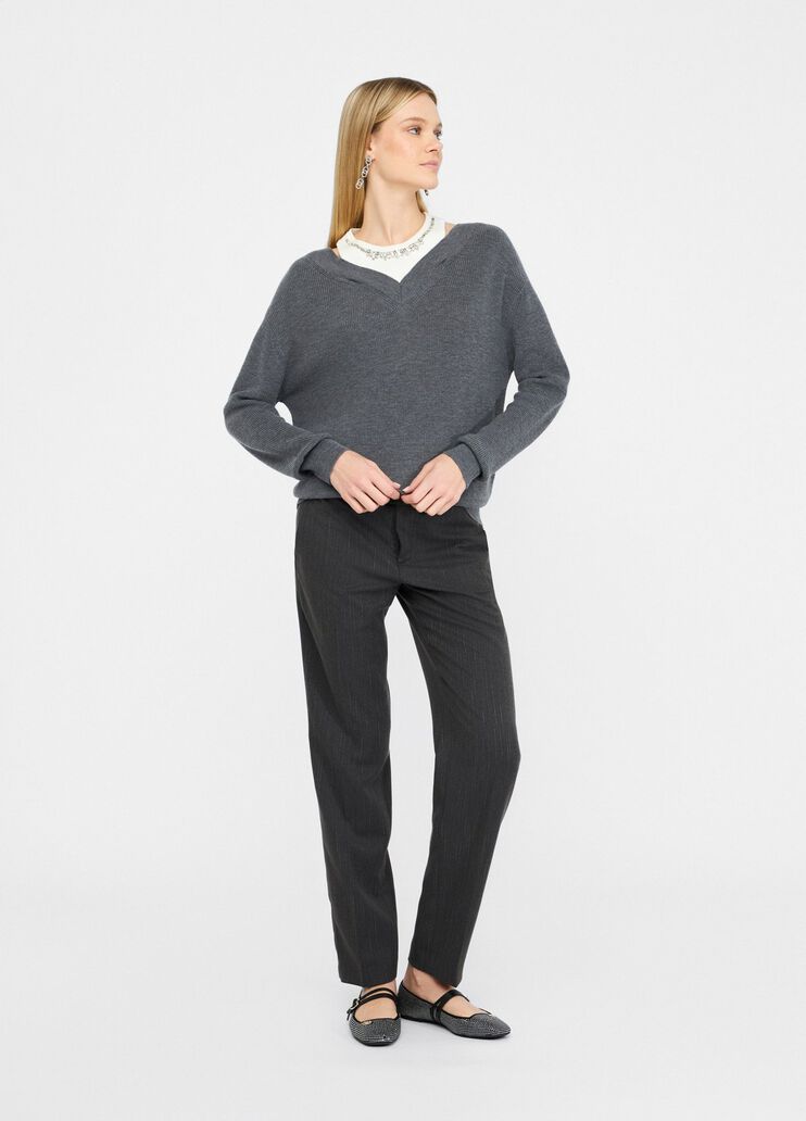 Maglione con ricami gioiello grigio Liu Jo - large image number 5 Maglione con ricami gioiello grigio Liu Jo - large image number 5