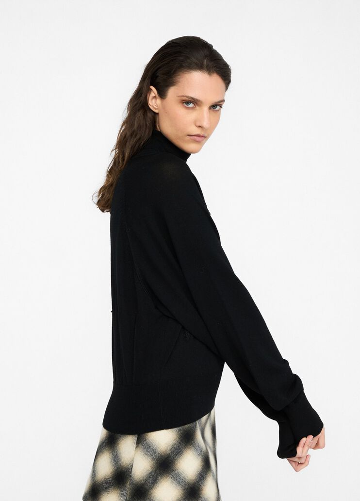 Wool turtleneck with lace black Liu Jo - large image number 3 Wool turtleneck with lace black Liu Jo - large image number 3