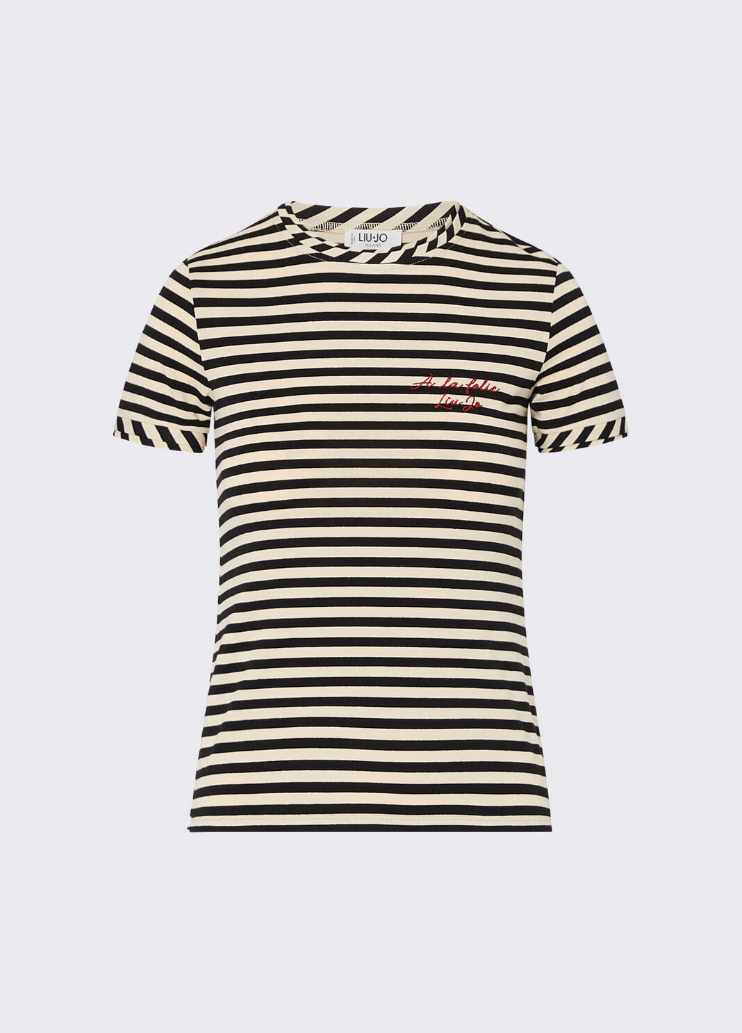 T-shirt with embroidery black and white Liu Jo - large image number 6