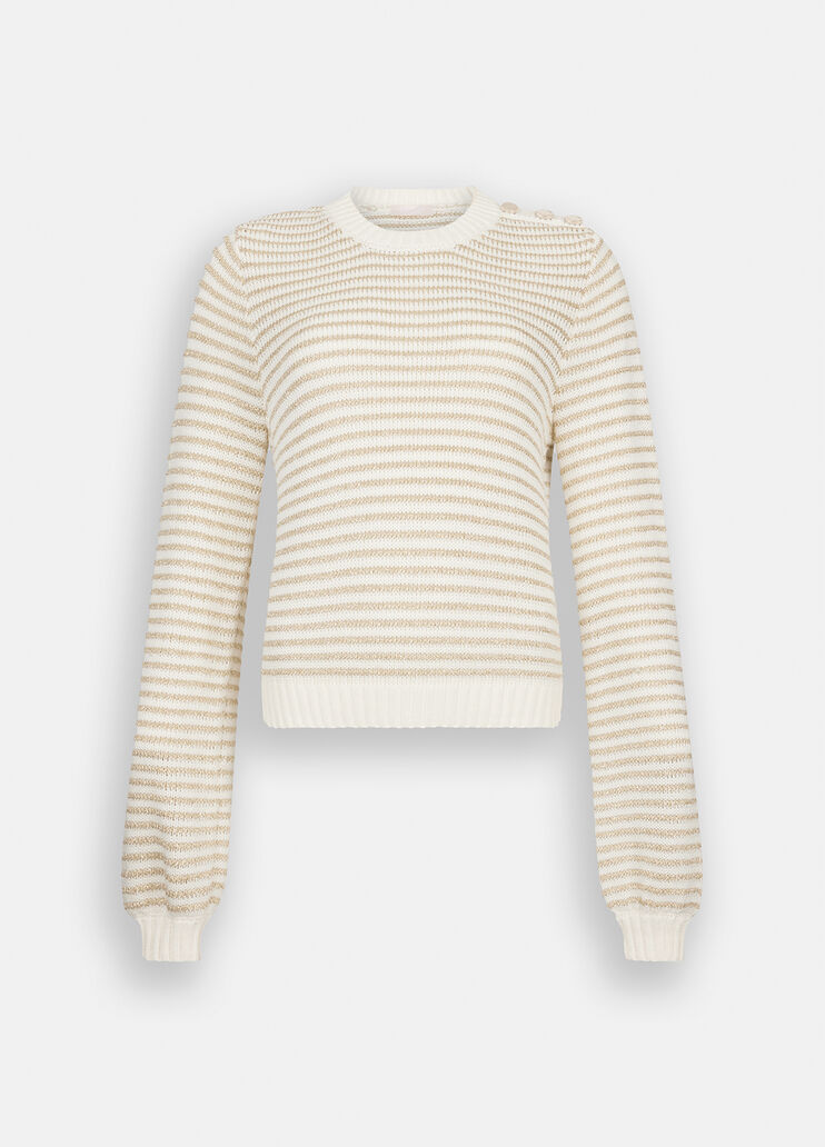 Striped lurex® jumper white wool Liu Jo - large image number 6