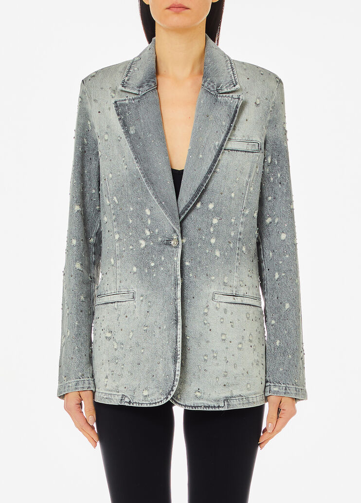 Denim blazer with rhinestones grey Liu Jo - medium Denim blazer with rhinestones grey Liu Jo - medium