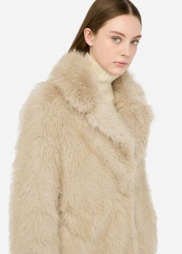Faux fur jacket honey Liu Jo - large image number 4 Faux fur jacket honey Liu Jo - large image number 4