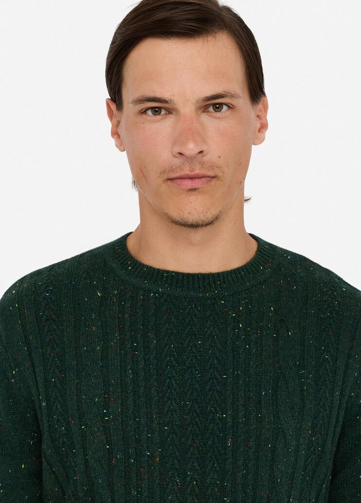 Cable knit wool sweater dark green Liu Jo - large image number 4