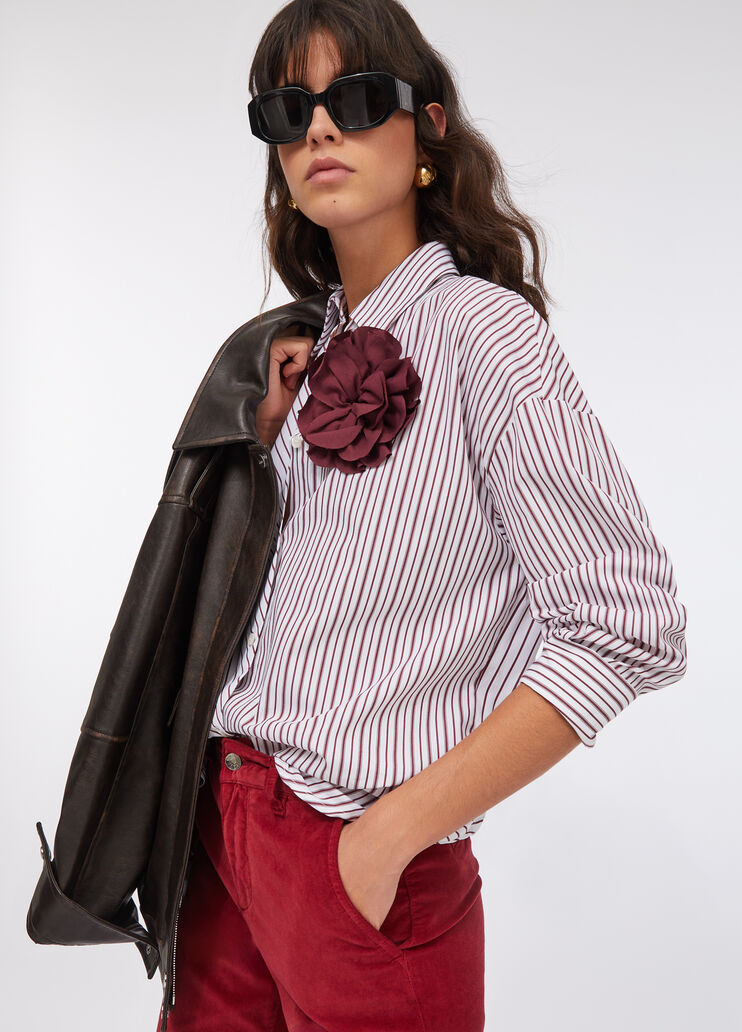 Striped shirt with brooch striped Liu Jo - large image number 4