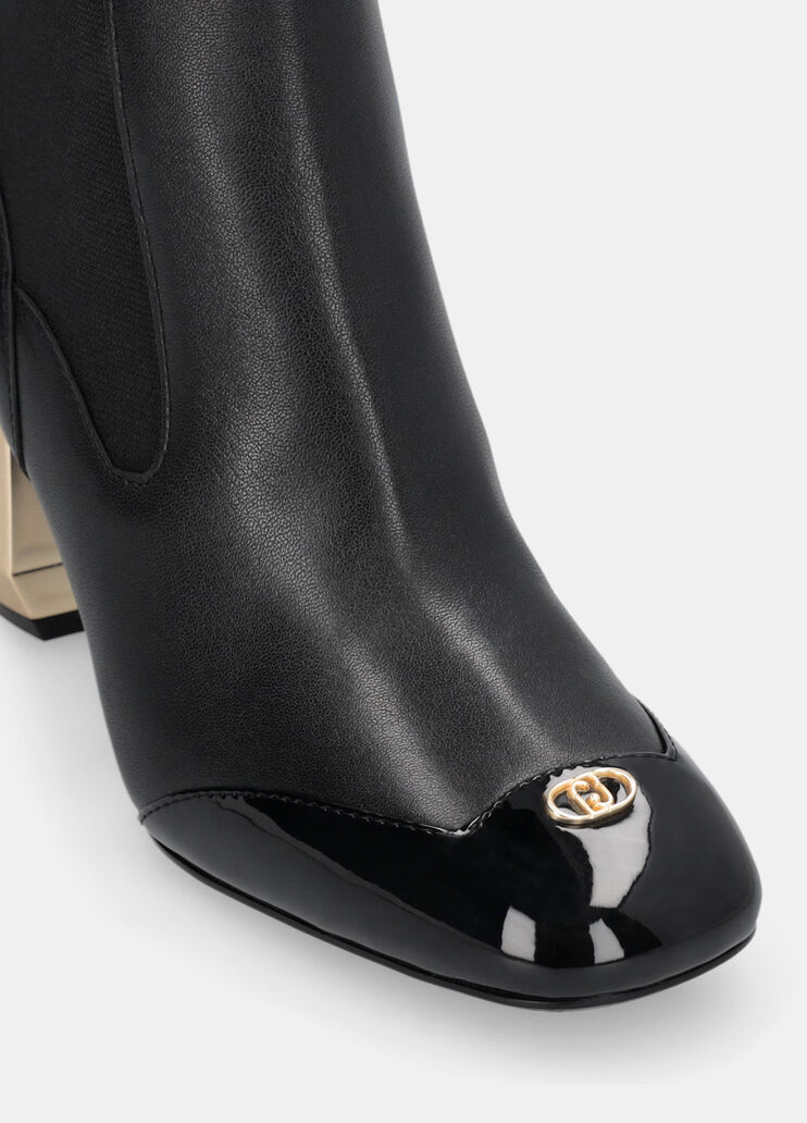 Stivaletti in pelle con logo nero Liu Jo - medium