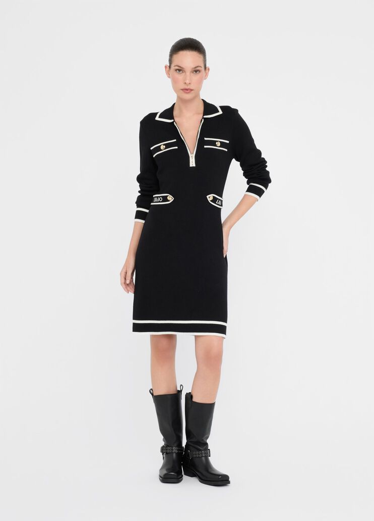 Silk-blend knit dress black Liu Jo - large image number 5 Silk-blend knit dress black Liu Jo - large image number 5