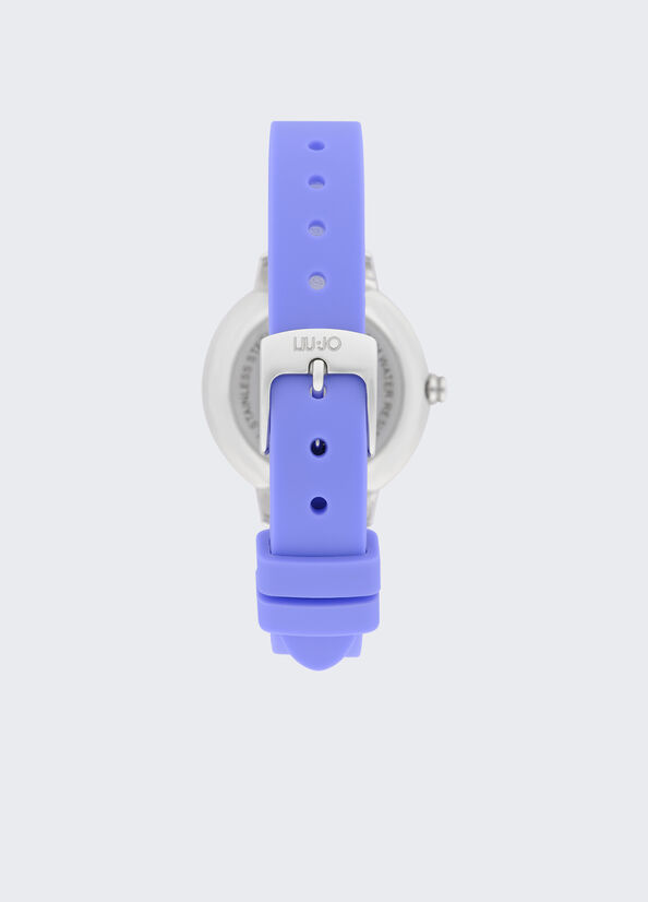 Montre en silicone avec strass violet Liu Jo - large image number 1