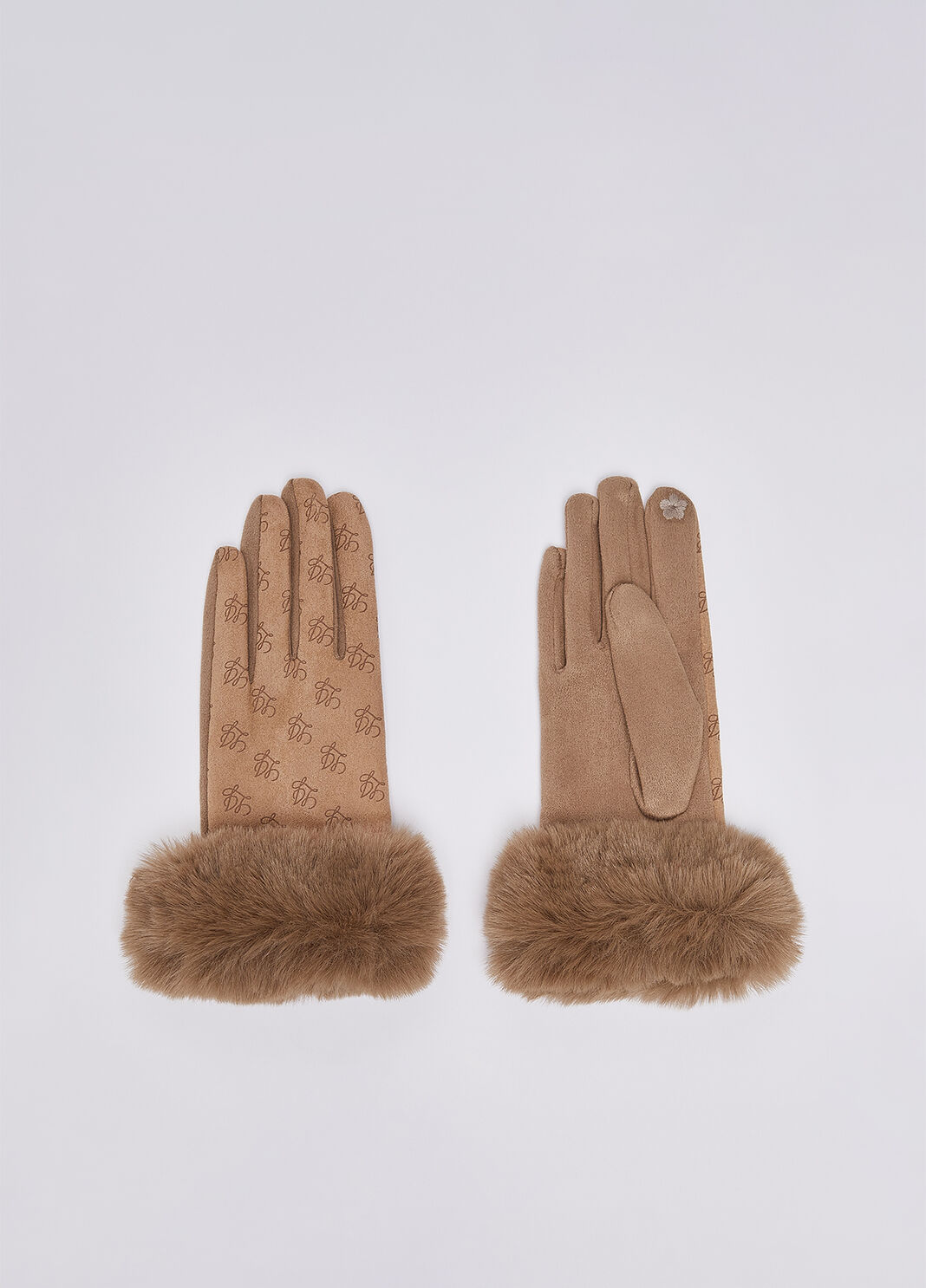 Handschuhe mit Kunstfelldetails camel Liu Jo - large image number 1