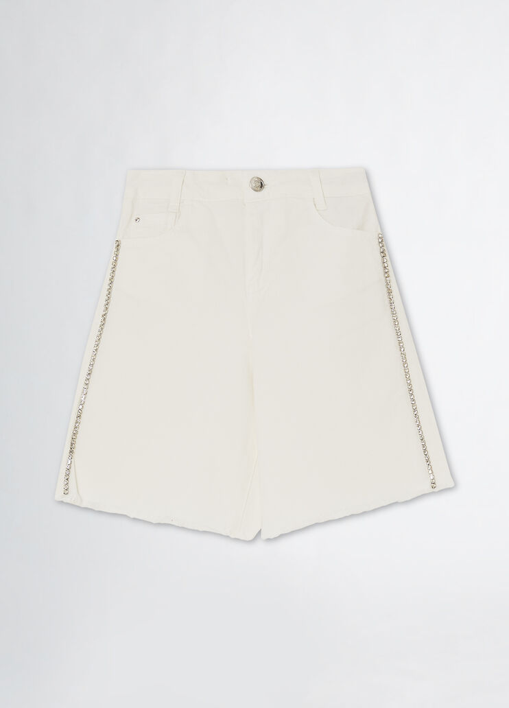 Cotton Bermuda shorts with rhinestones white Liu Jo - medium Cotton Bermuda shorts with rhinestones white Liu Jo - medium