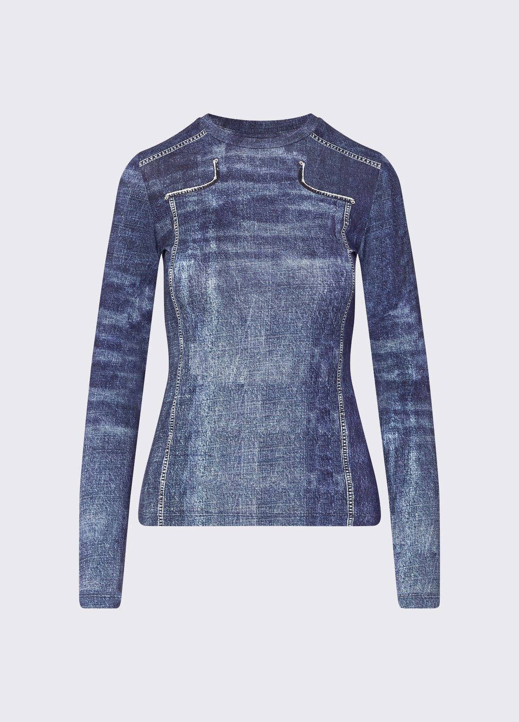 Denim Effect Crop Top denim finish Liu Jo - large image number 6