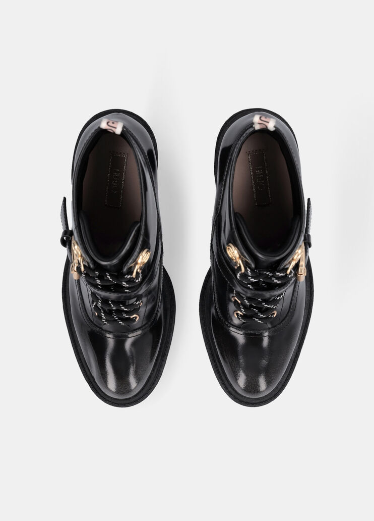 Abraded leather ankle boots black Liu Jo - large image number 4