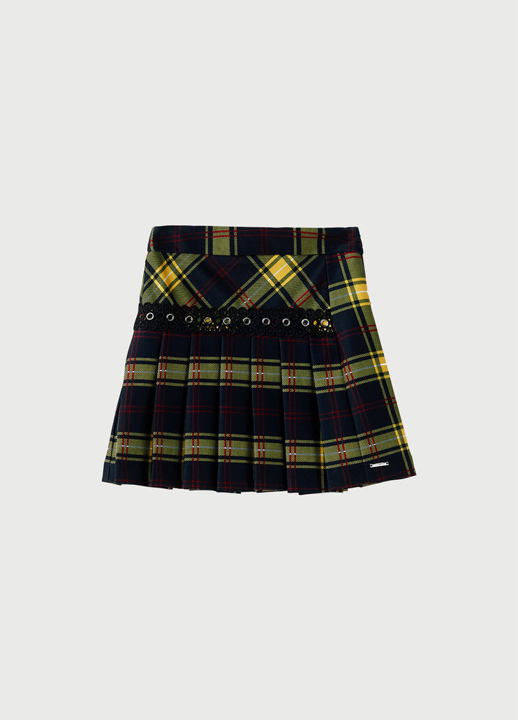 Pleated tartan skirt Dark blue check Liu Jo - large image number 0