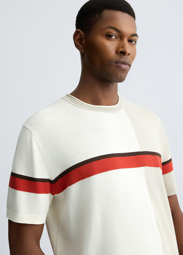 Grey knit T-shirt white/grey Liu Jo - medium Grey knit T-shirt white/grey Liu Jo - medium