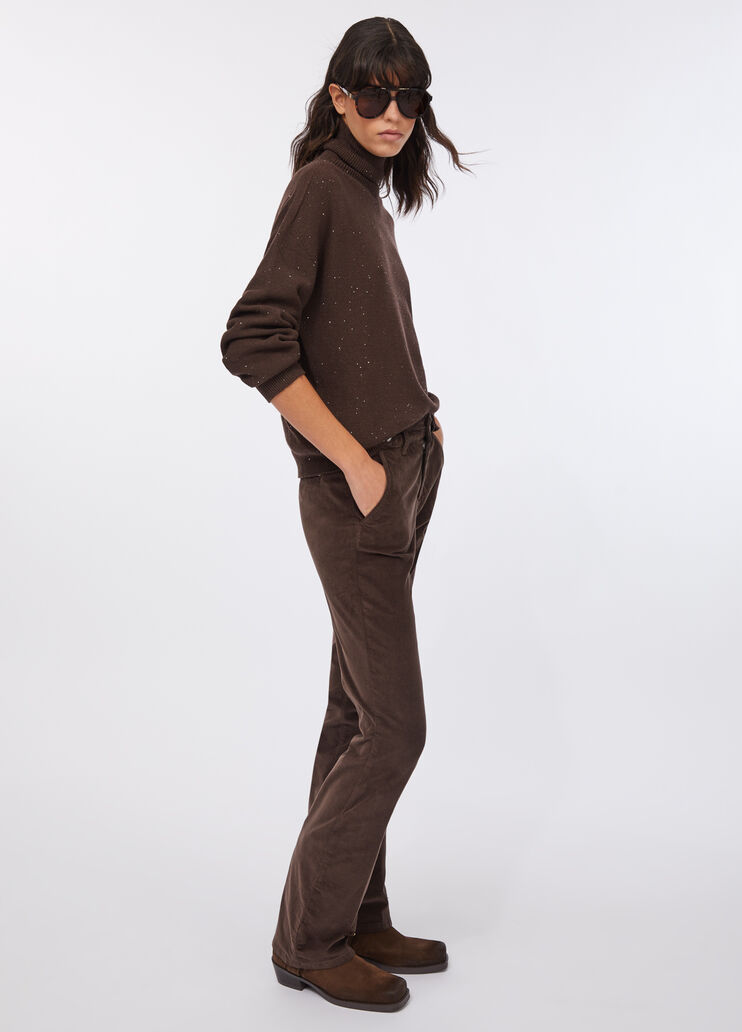 Bootcut-Hose aus Samt Schokolade Liu Jo - large image number 2