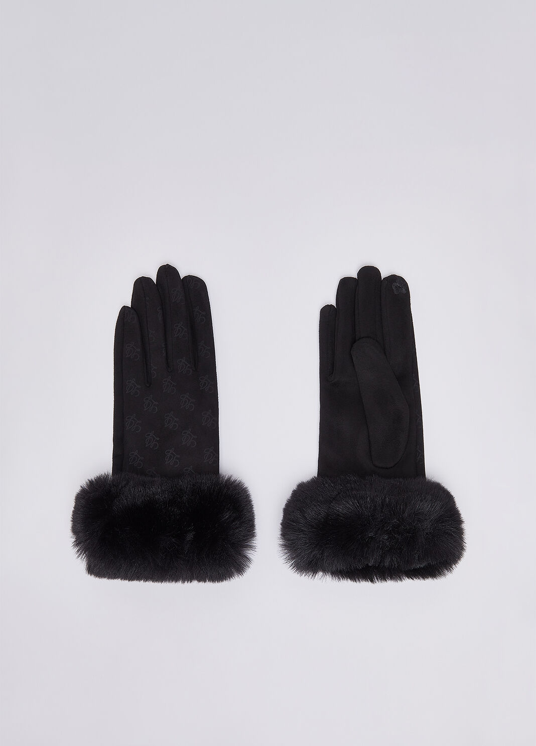 Handschuhe mit Kunstfelldetails schwarz Liu Jo - large image number 1