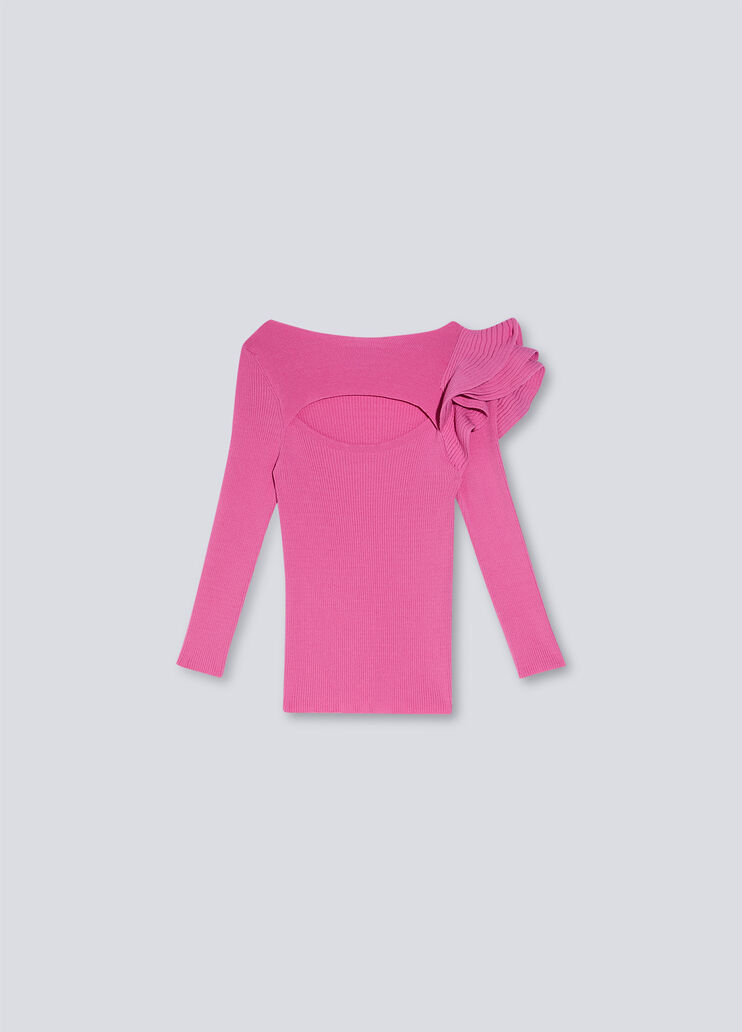 Jumper with flounces pink Liu Jo - large image number 4 Jumper with flounces pink Liu Jo - large image number 4