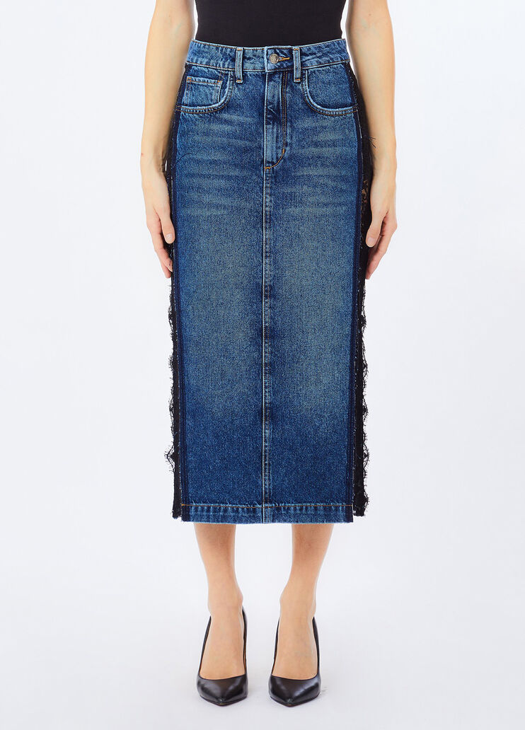 Rock aus Denim mit Spitze Denimblau Liu Jo - medium