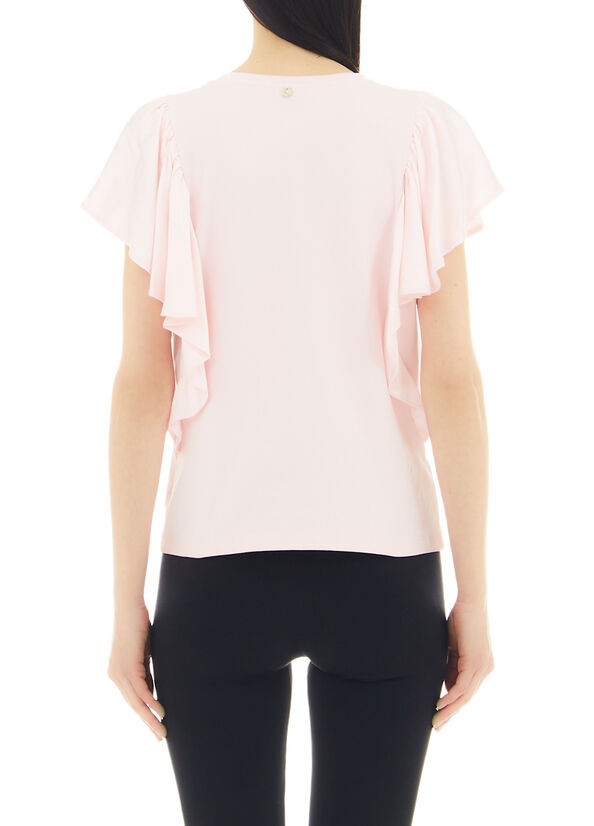 T-shirt with flounces pink Liu Jo - large image number 1