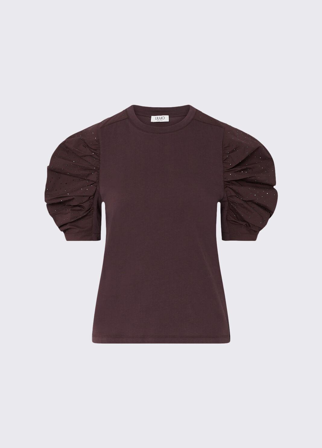 T-shirt with sleeves gathered aubergine Liu Jo - large image number 6