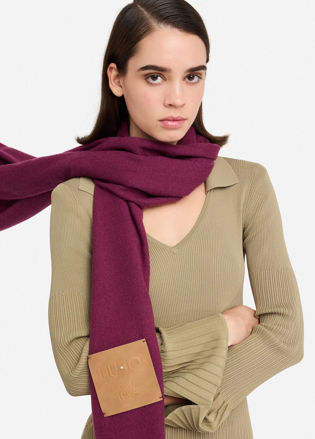 Stole with fringes red Liu Jo - large image number 0