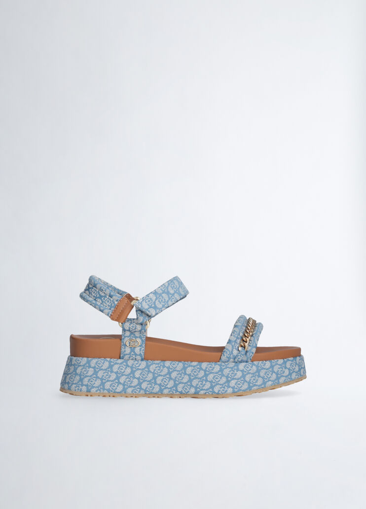 Sandalias de plataforma con monograma azul Liu Jo - medium