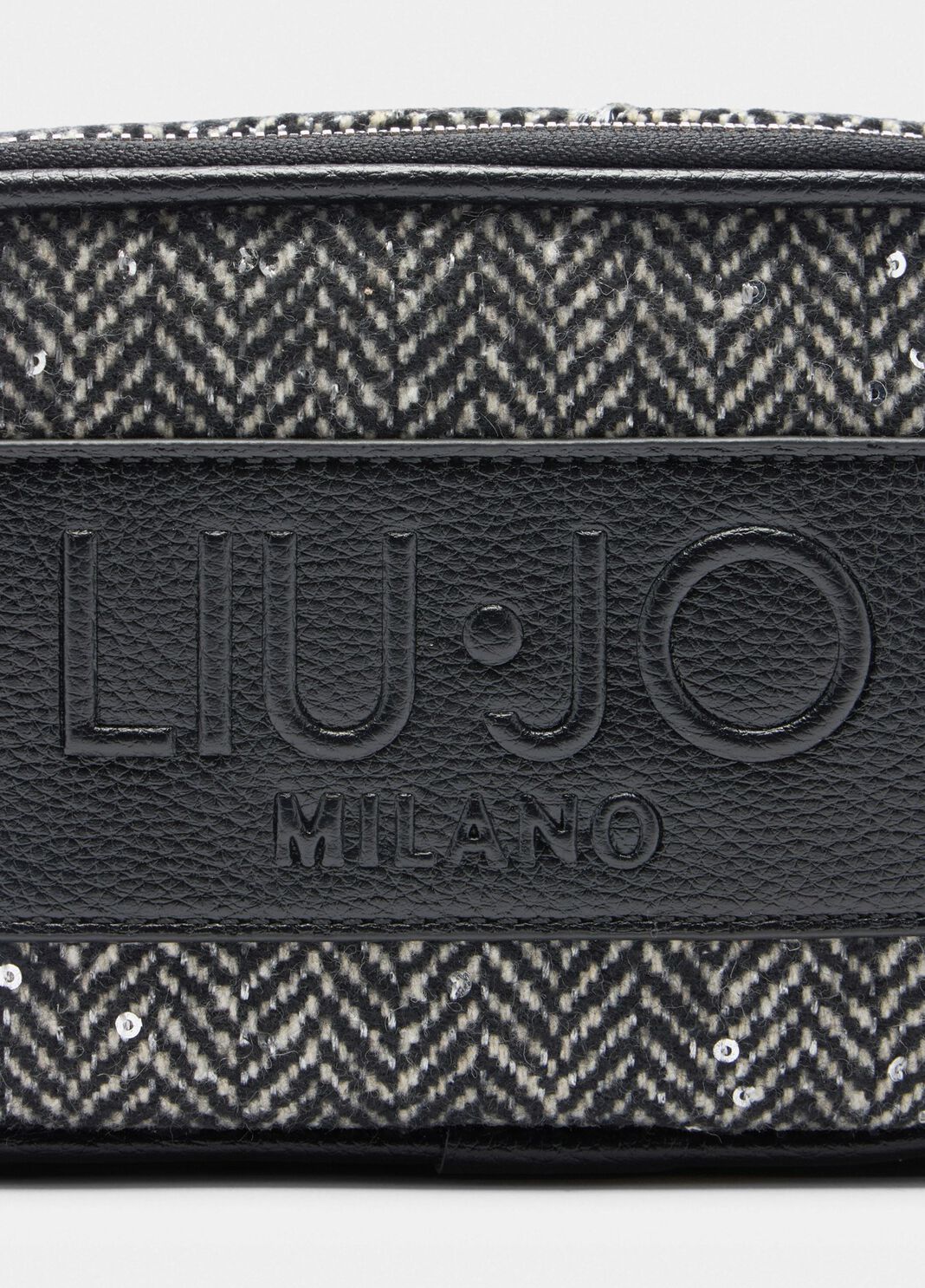 Маленькая сумка из шевронного материала с пайетками черный Liu Jo - large image number 4