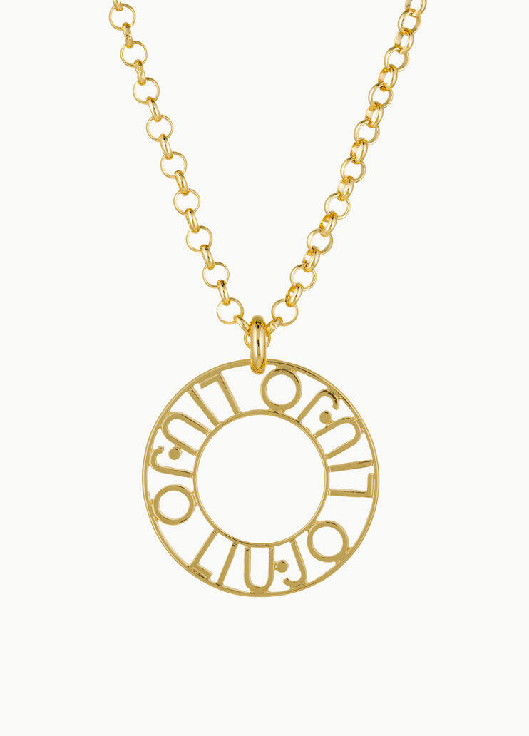 Ожерелье с крупной подвеской и логотипом Серый оттенка стали Liu Jo - large image number 2