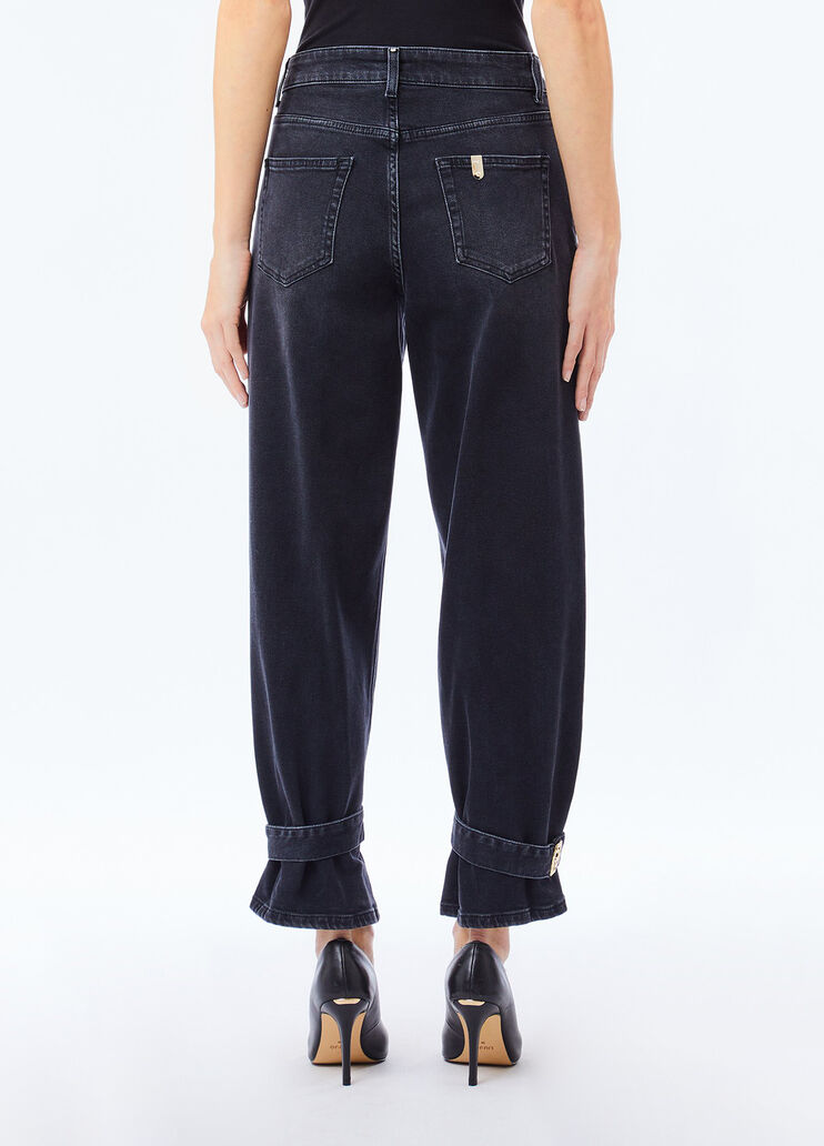 Jeans mit Carrot-Fit mit hohem Bund Denim-Schwarz Liu Jo - medium