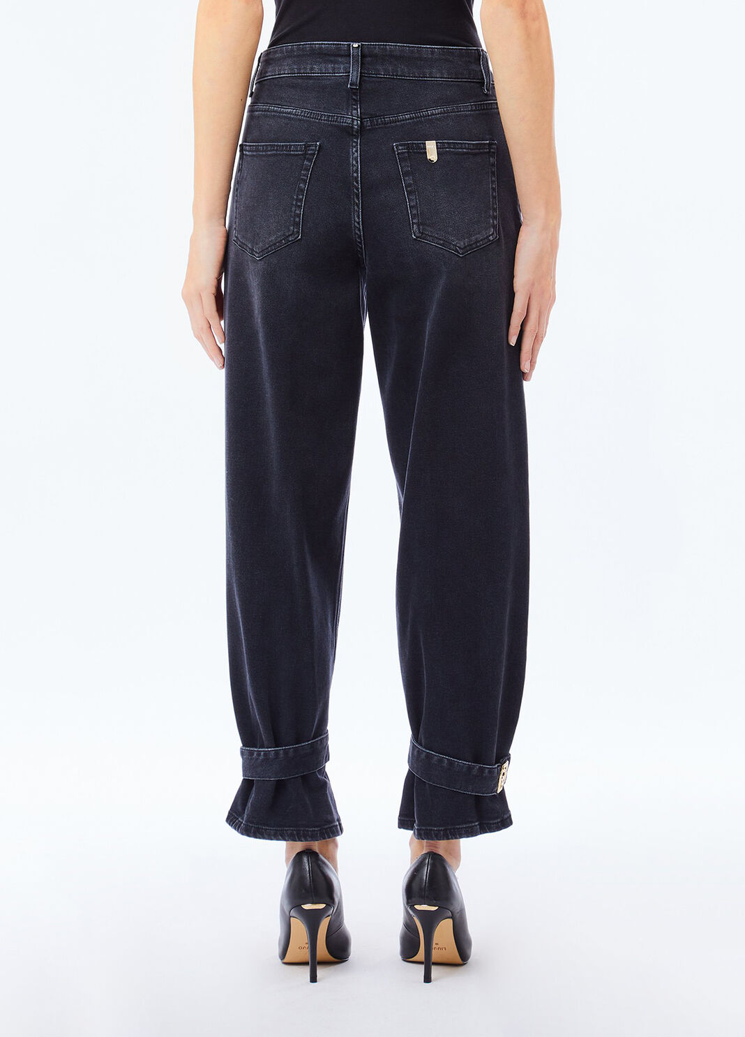 Carrot-fit high-rise jeans black denim Liu Jo - large image number 1