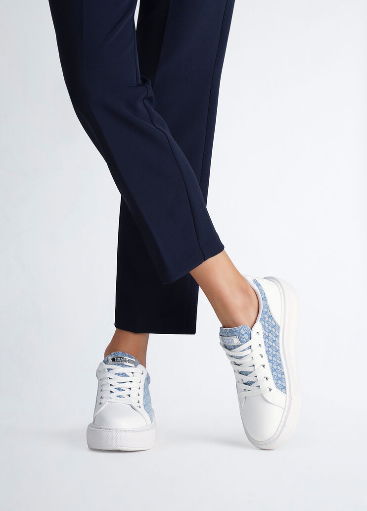 Monogram leather sneakers denim Liu Jo - medium Monogram leather sneakers denim Liu Jo - medium