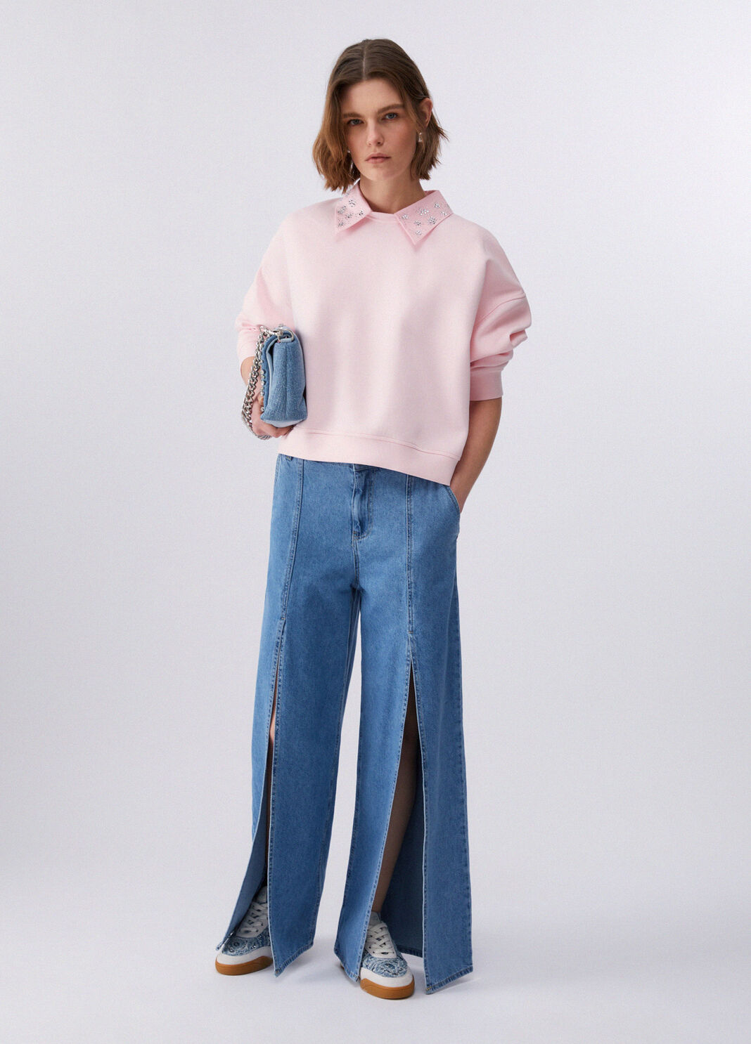 Sweatshirt mit Schmuckstickereien rosa Liu Jo - large image number 5