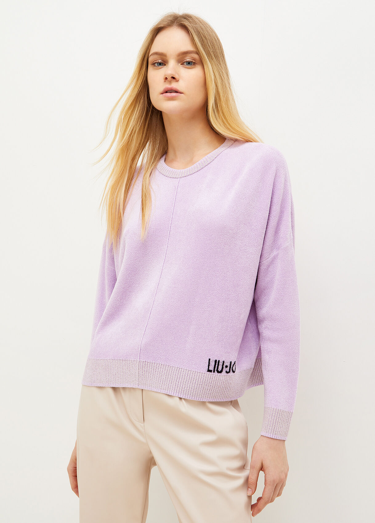 Chenille sweater with logo
