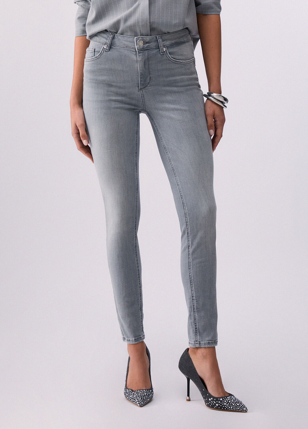 Vaqueros pitillo de talle alto denim gris Liu Jo - large image number 0