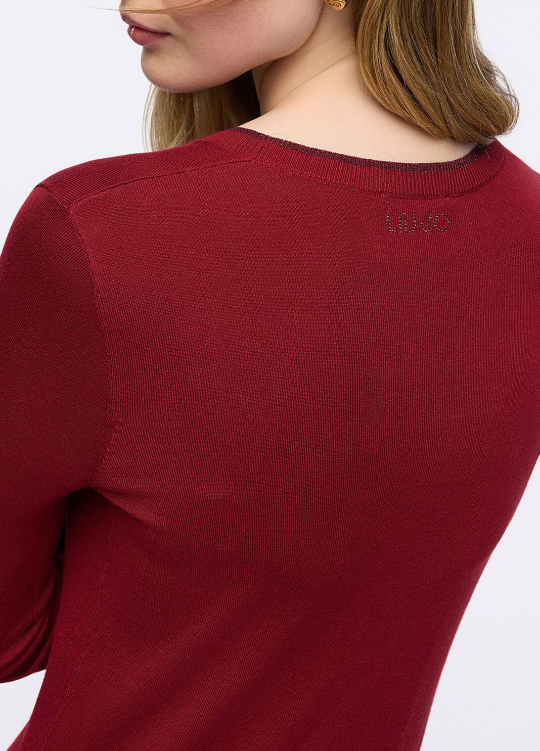 Pullover mit Details aus Lurex&reg; schillerndes Rot Liu Jo - large image number 2