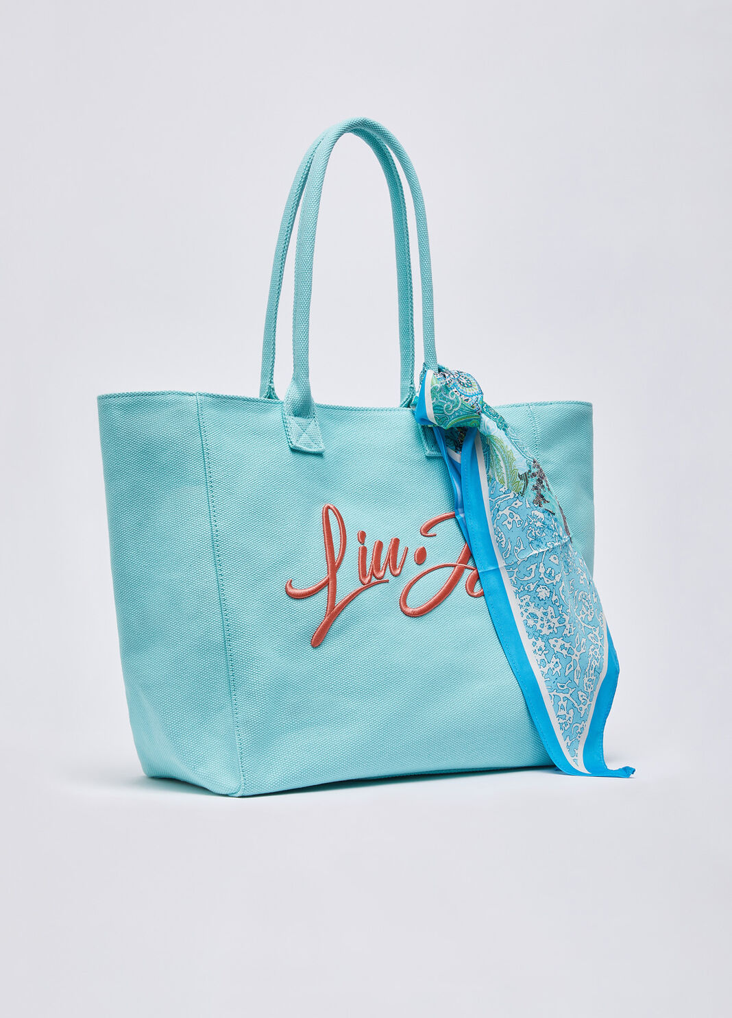 Large tote bag with foulard light blue Liu Jo - large image number 2