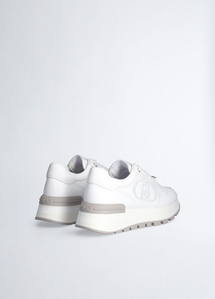 Leather sneakers with openwork logo white Liu Jo - large image number 2 Leather sneakers with openwork logo white Liu Jo - large image number 2