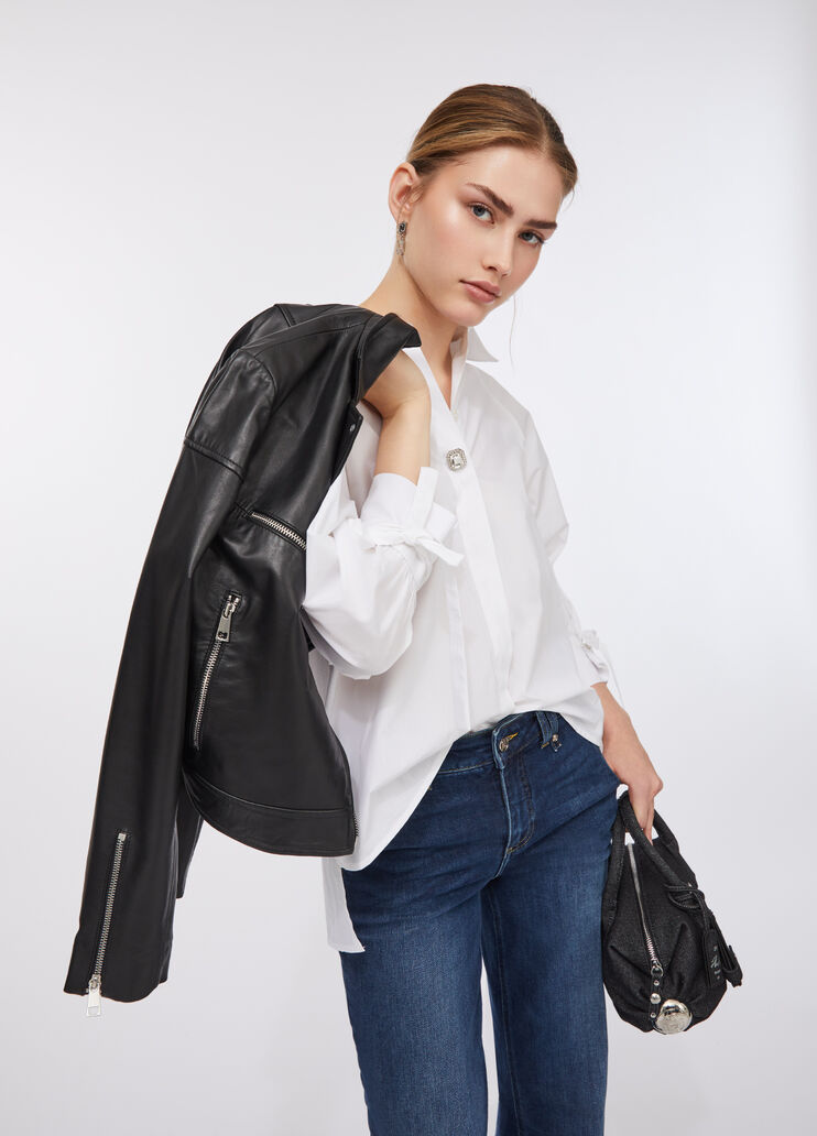 Chemise en coton avec lacets blanc Liu Jo - medium