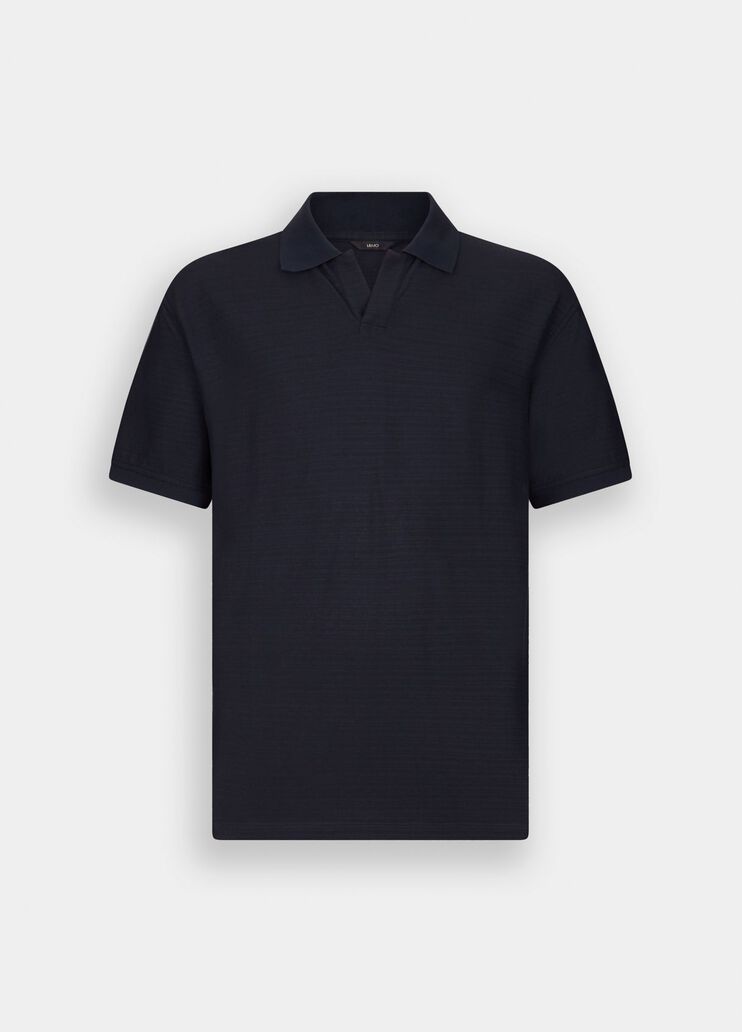 Polo en coton bleu foncé Liu Jo - large image number 6 Polo en coton bleu foncé Liu Jo - large image number 6