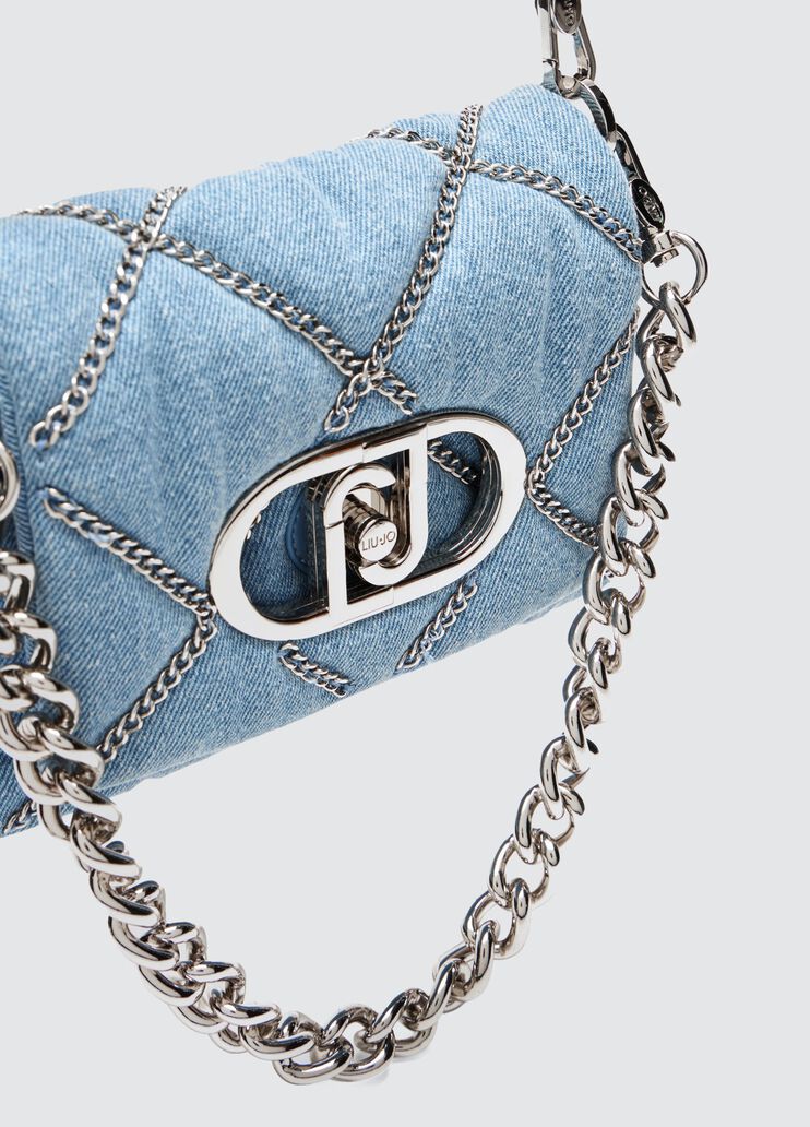 Small denim LaPuffy bag with chain detailing light denim Liu Jo - large image number 5 Small denim LaPuffy bag with chain detailing light denim Liu Jo - large image number 5