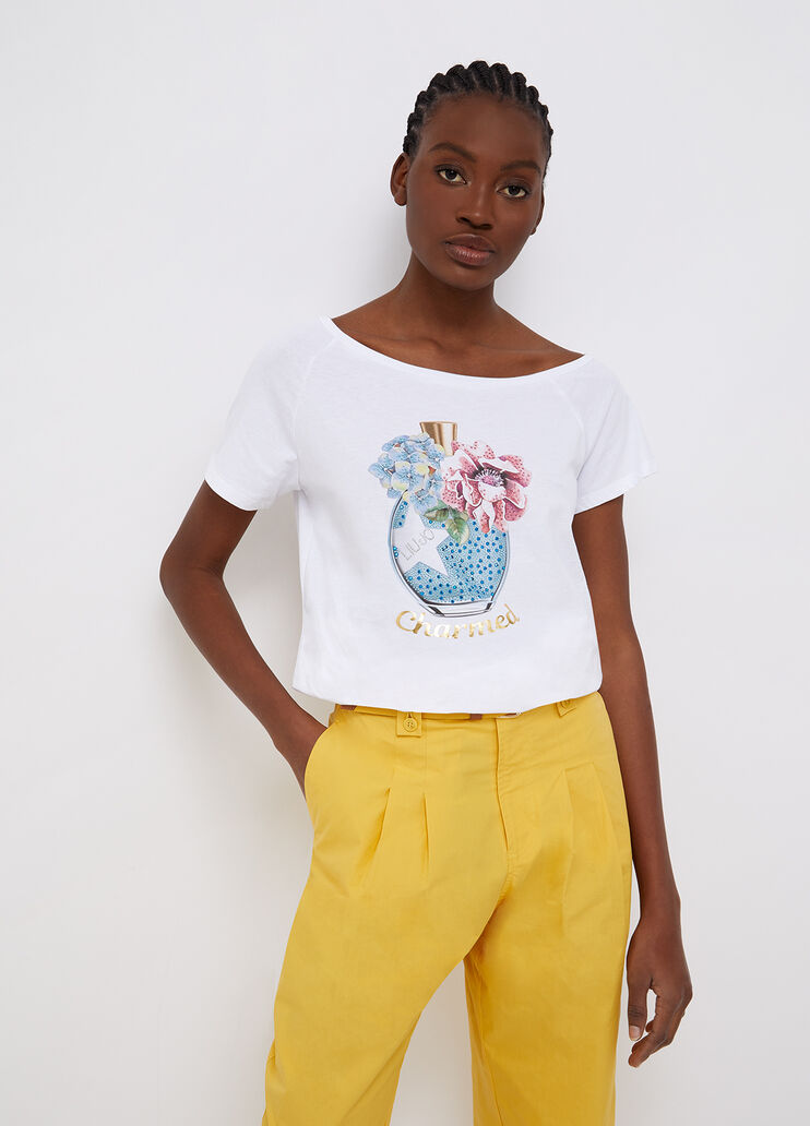 Футболка с принтом и аппликациями духи Liu Jo - large image number 0 Футболка с принтом и аппликациями духи Liu Jo - large image number 0