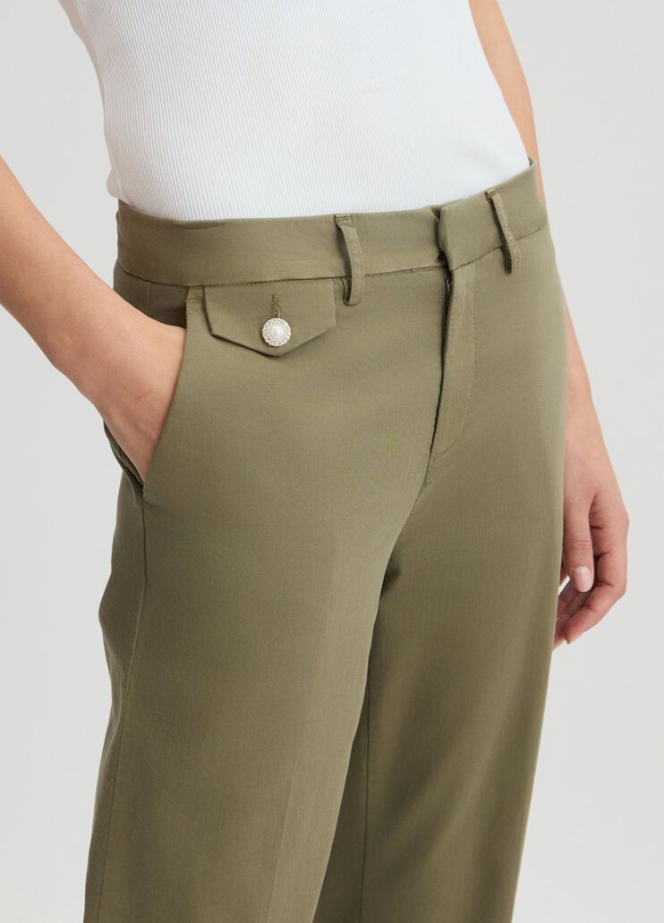 Cropped chinos green Liu Jo - large image number 2 Cropped chinos green Liu Jo - large image number 2