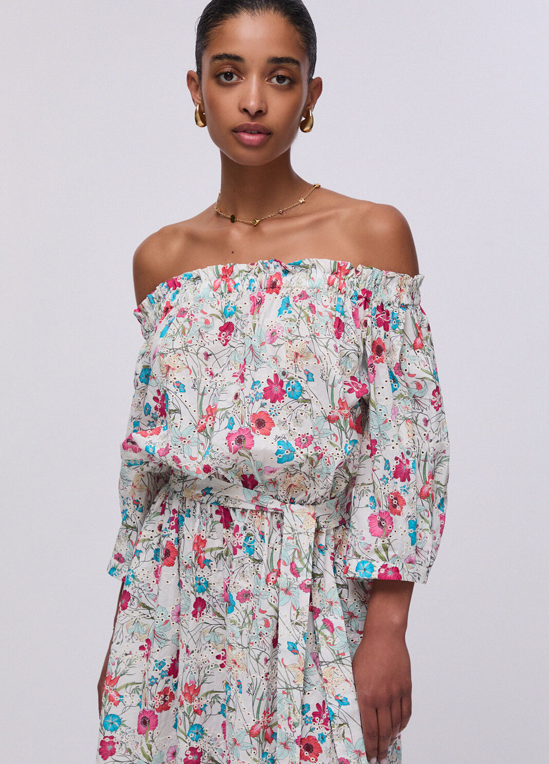 Short flowery dress white with flowers Liu Jo - large image number 4