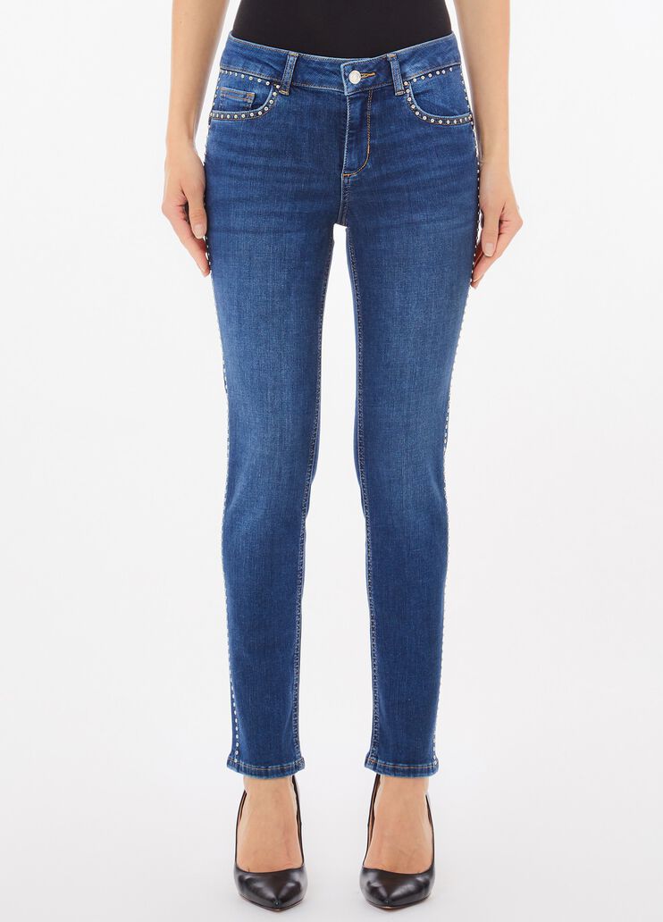 Vaqueros pitillo con tachuelas denim azul oscuro Liu Jo - medium