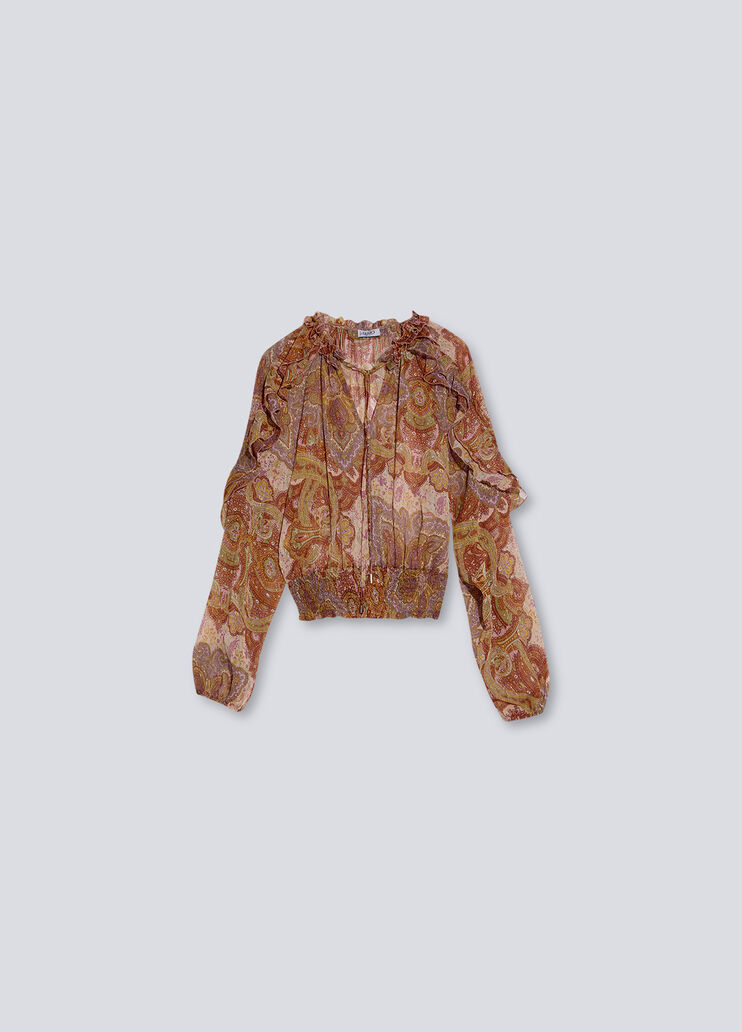 Cropped blouse with print pasley Liu Jo - large image number 4 Cropped blouse with print pasley Liu Jo - large image number 4