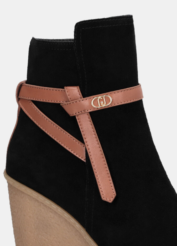Suede ankle boots with wedge black Liu Jo - medium Suede ankle boots with wedge black Liu Jo - medium