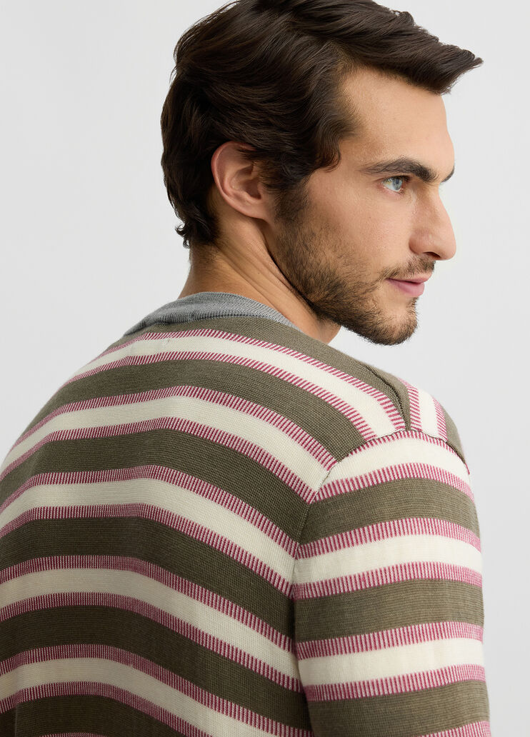 Striped wool cardigan beige Liu Jo - large image number 4 Striped wool cardigan beige Liu Jo - large image number 4