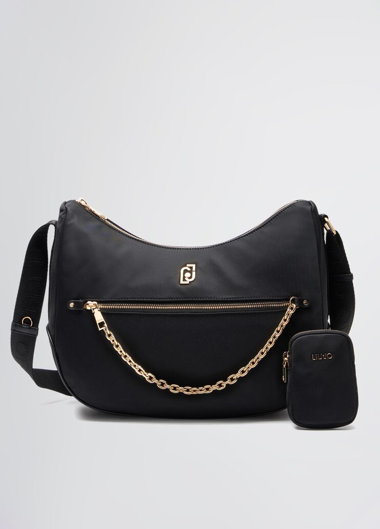 Nylon shoulder bag with chain black Liu Jo - medium Nylon shoulder bag with chain black Liu Jo - medium