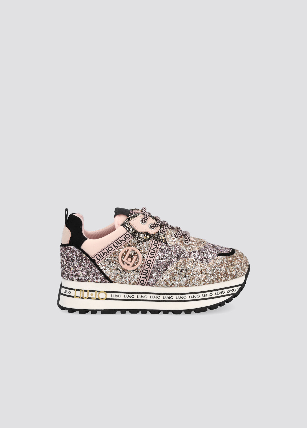 Sneakers platform con glitter